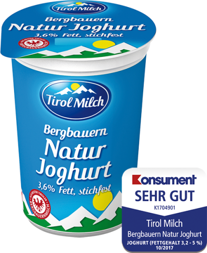 Tirol Milch hat das beste Naturjoghurt Tirols!